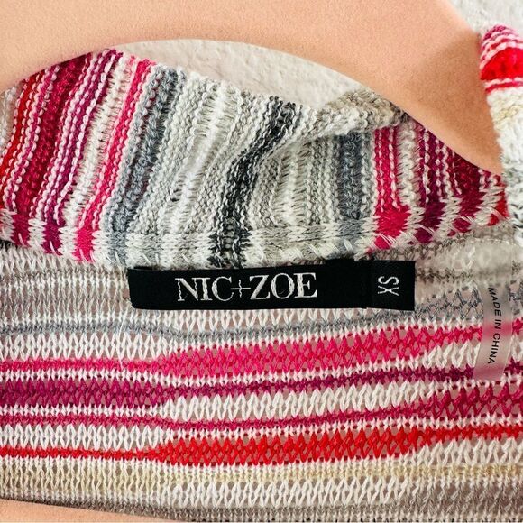 Nic & Zoe Linen Blend Striped Open Cardigan Size XS - Picture 2 of 3